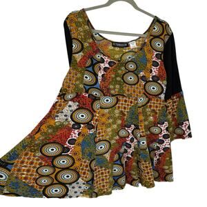 The Pyramid Collection Tunic Size Large Colorful Boho Pattern A line Pullover